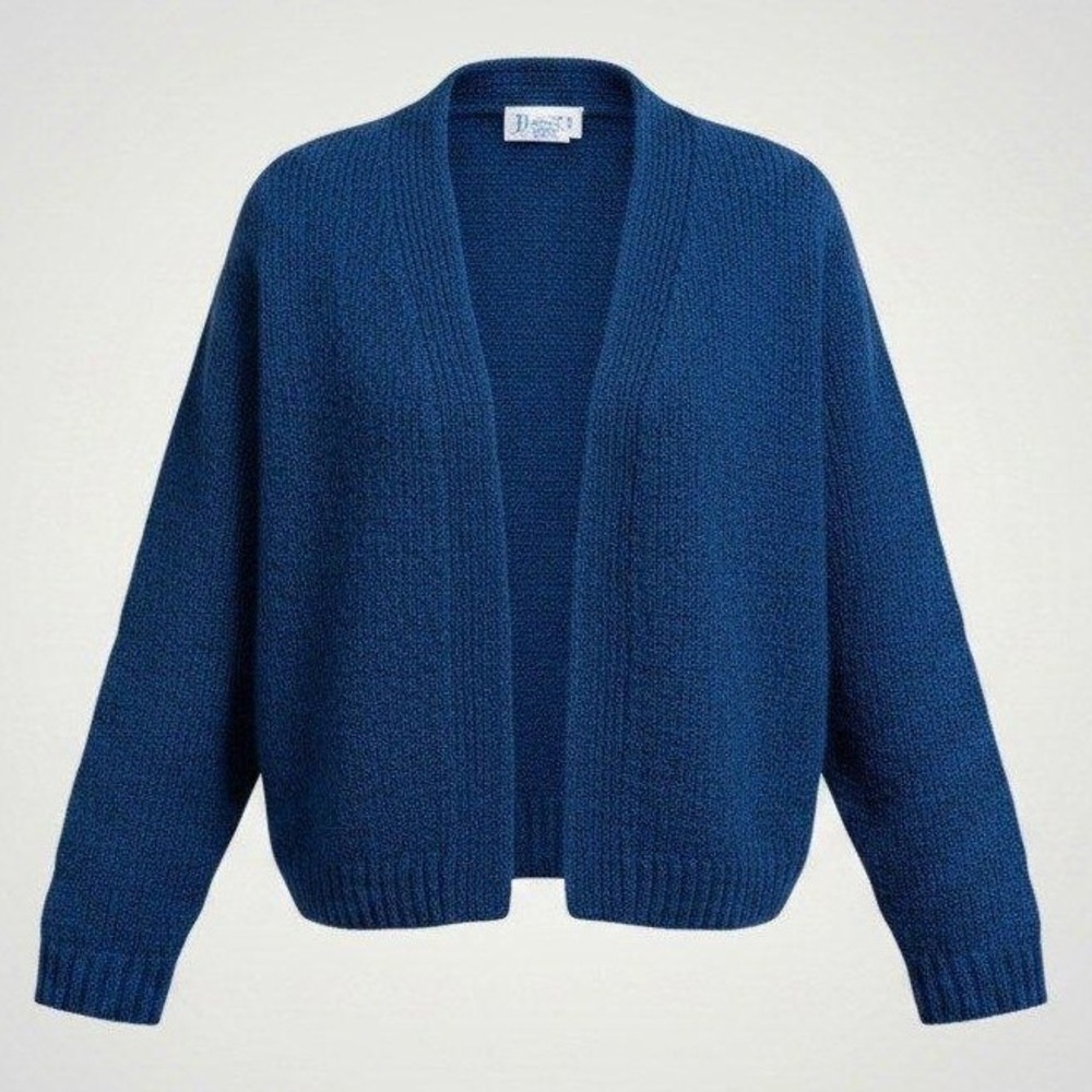 Tanner Cardigan Sweater Women Large Blue Vintage Wool Retro Layering Grandmacore
